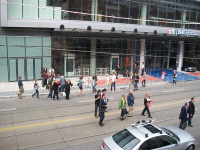 Crowds outside the TIFF Bell Lightbox during the Toronto International Film Festival