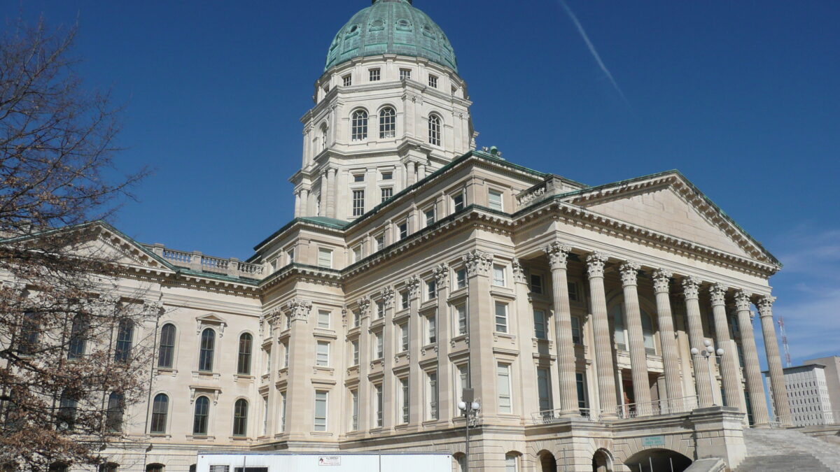 The Kansas State Capitol dome in Topeka, Kansas