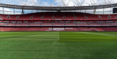 Emirates Stadium, the home ground of Arsenal, empty before a match