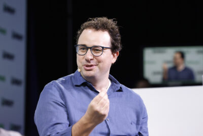Dario Amodei, CEO of Anthropic, speaking at TechCrunch Disrupt 2023