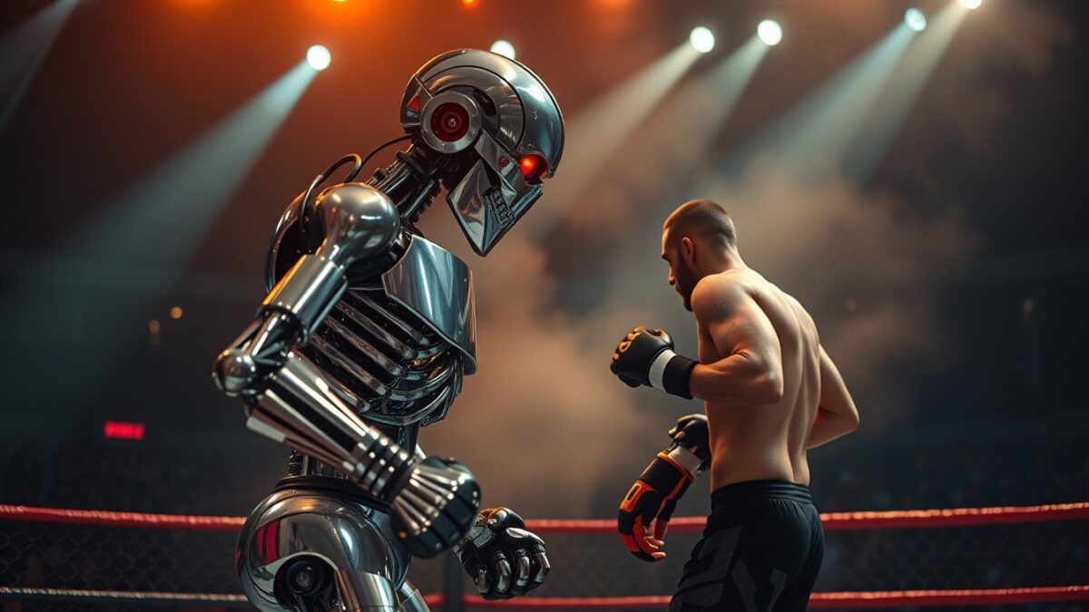 Un robot ‘Terminator’ mandó a volar a un humano en una jaula… y lo manejaba un hombre con gafas VR