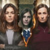 The Sardá family posed against cathedral stained-glass windows in the key art for the Prime Video series Cathedrals