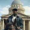 Omar Sy on horseback in front of the Pantheon in Lupin