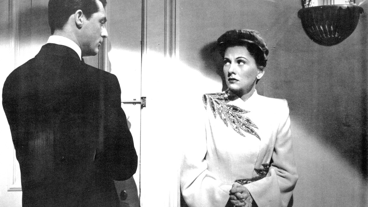 Cary Grant and Joan Fontaine in a scene from Alfred Hitchcock's Suspicion (1941)