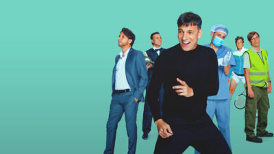Martín Bossi in a promotional still for the Disney+ anthology series Unexpected Loves