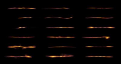 Computer simulation showing stellar streams in a Milky Way-sized galaxy, with color-coded gaps and kinks produced by the host galaxy's gravitational field