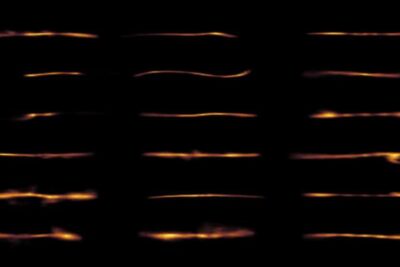 Computer simulation showing stellar streams in a Milky Way-sized galaxy, with color-coded gaps and kinks produced by the host galaxy's gravitational field