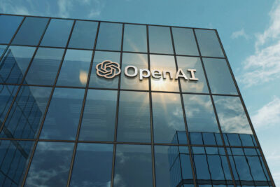 OpenAI office building facade with logo