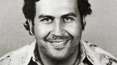 Pablo Escobar in his 1976 police photograph in Medellín