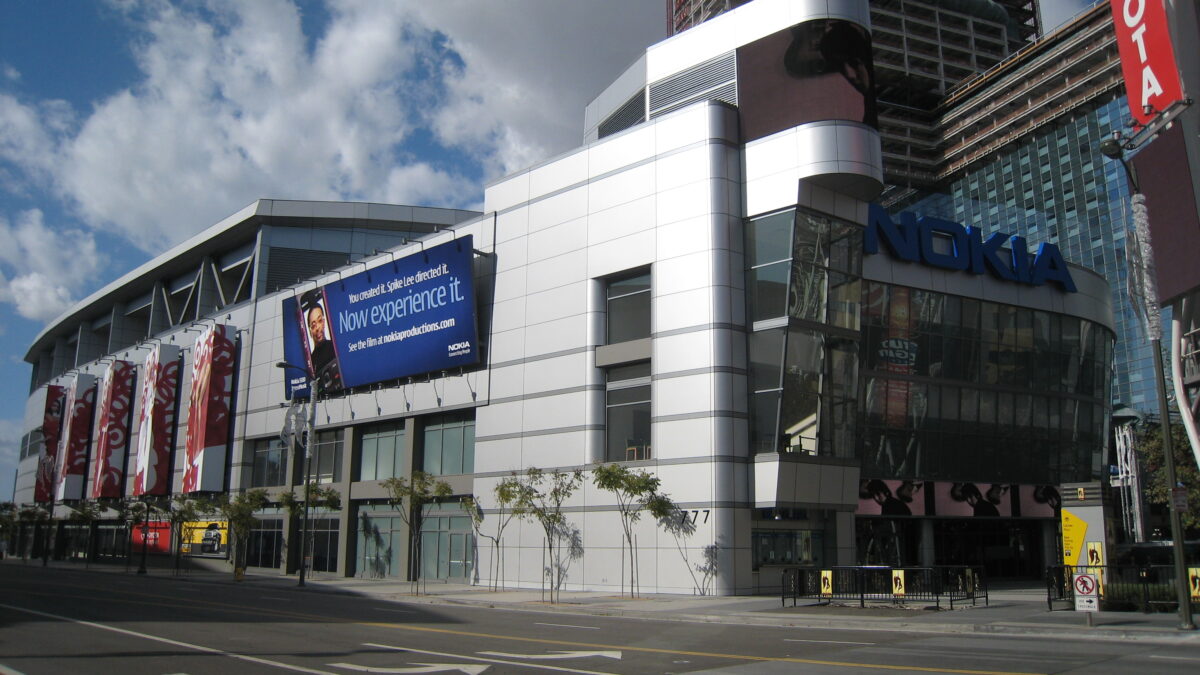 Exterior of the Peacock Theater in Los Angeles, California