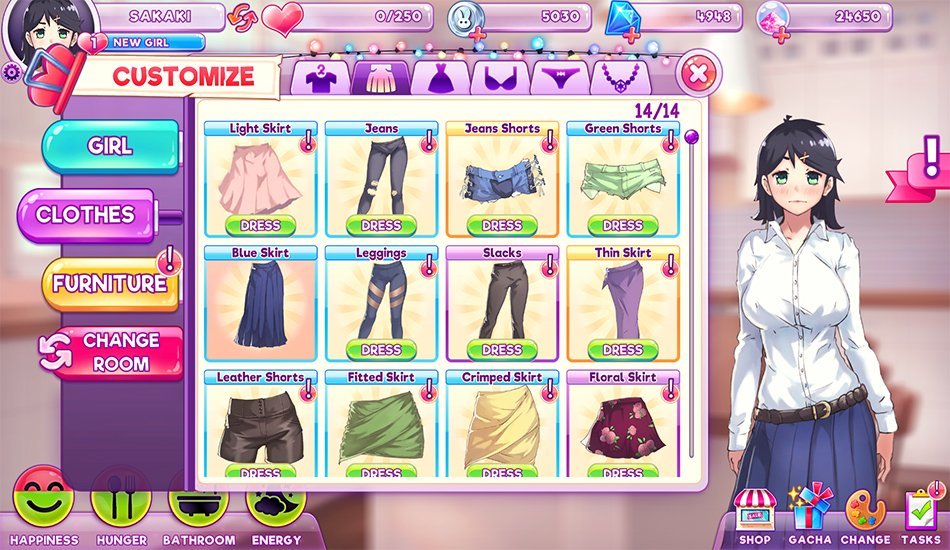 En Pocket Waifu cada personaje reacciona diferente a las mismas decisiones del jugador