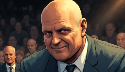 Comic-style AI illustration of Steve Ballmer