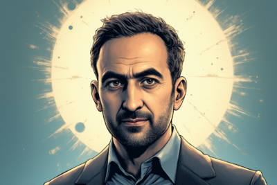 Comic-style AI illustration of Mustafa Suleyman