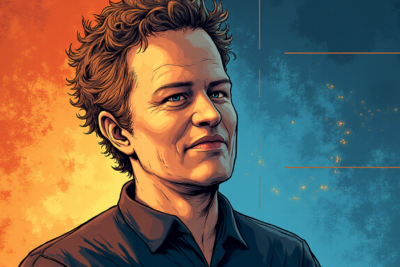 Comic-style AI illustration of Matthew Prince