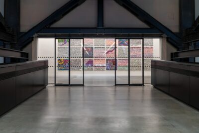 Installation view of a mural commission at Tate Modern, London
