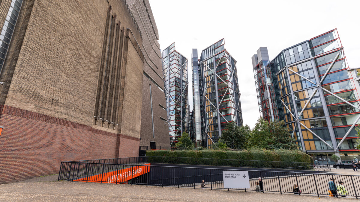 Exterior view of Tate Modern on the South Bank, London