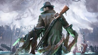 The Sinking City 2 key art — Calvin Rafferty armed in flooded Arkham