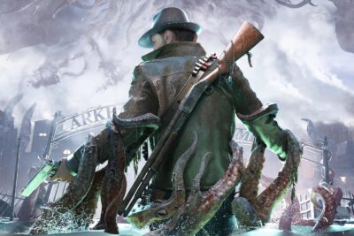 The Sinking City 2 key art — Calvin Rafferty armed in flooded Arkham