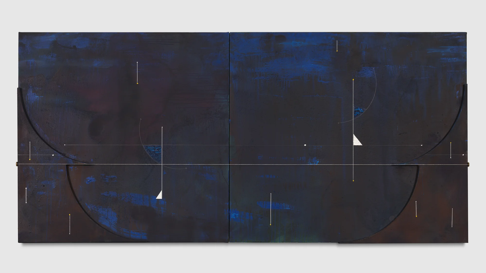 Torkwase Dyson, Interbeing Blue, 2026, painting shown at Pace Gallery New York
