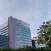 TSMC office and fab building with the company logo at the Central Taiwan Science Park in Taichung