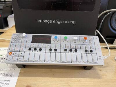Teenage Engineering OP-1 synthesizer on display at the SMEM Playroom. 1904.CC / CC BY 4.0