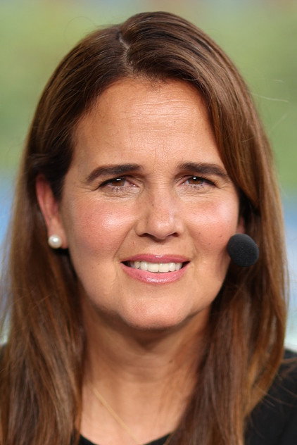 Mary Joe Fernández dans le rôle de la commentatrice sportive à la télévision (Atlanta 2019)