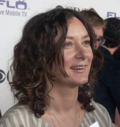 Sara Gilbert smiling at the CBS comedies premiere party in Los Angeles, September 2008