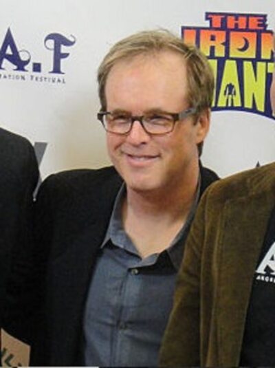 Brad Bird smiling in glasses at an Iron Giant screening at the LA Animation Festival