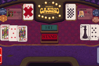 A blackjack hand against a high roller at the casino table in Dungeons and Degenerate Gamblers