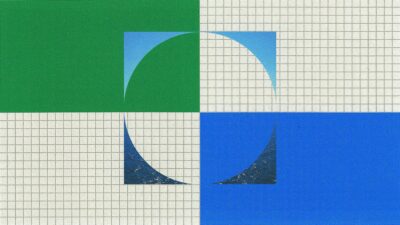 Abstract green and blue artwork on graph paper from Anthropic's report on how employment is changing at the company — Image: Anthropic