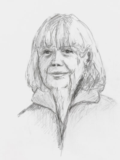 Pencil portrait of Gisèle Pelicot