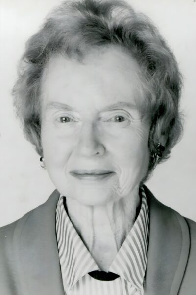 Hilary Mason, English character actress, in a black-and-white studio headshot in later life