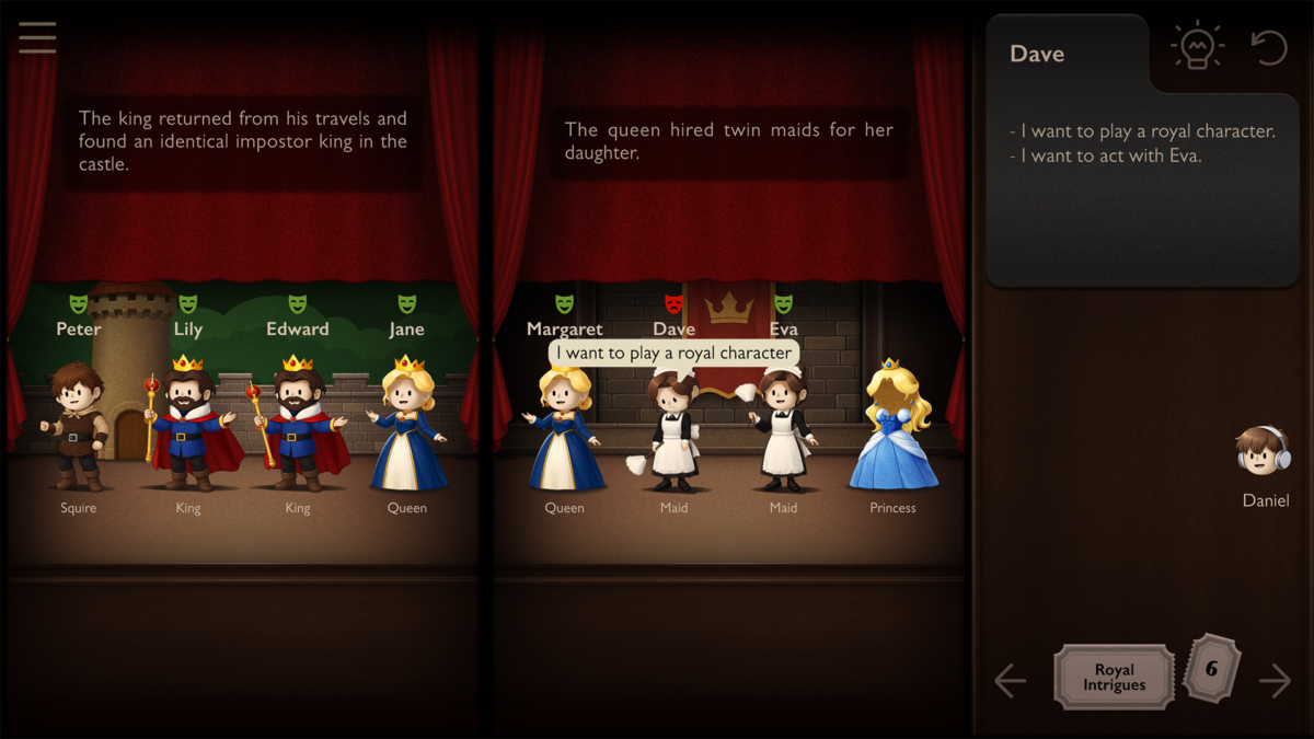 Two kings, a queen and twin maids cast in a royal intrigue play in I Want to Play the Villain