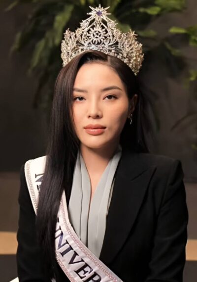 Kỳ Duyên wearing the Miss Universe Vietnam 2024 crown and sash during a September 2024 interview