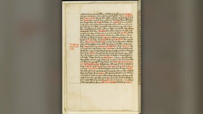 Page of the Winchester Manuscript of Sir Thomas Malory's Le Morte d'Arthur