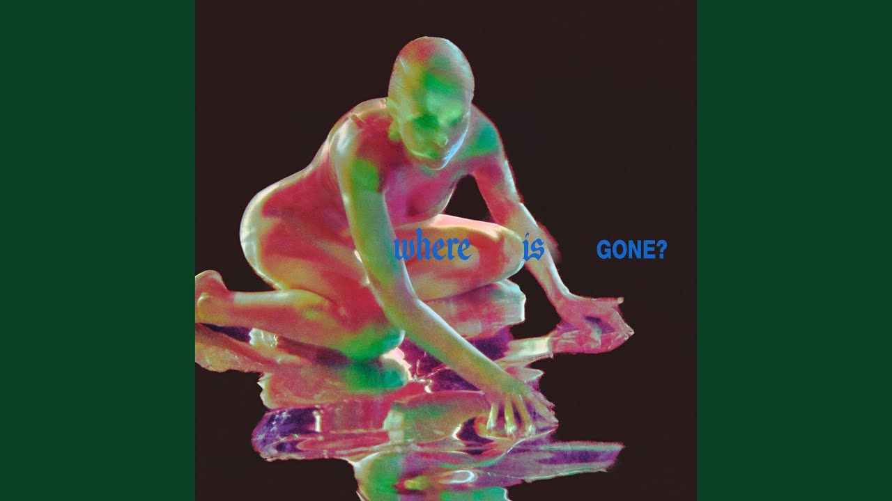 Single artwork for Where Is Gone? by Fontaines D.C. and ROSALÍA: an iridescent kneeling figure reaching into a reflective pool