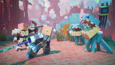 Minecraft Dungeons II heroes fighting in the Sift