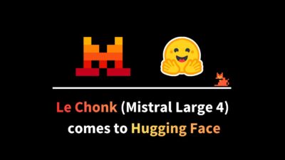 Mistral Large 4 (Le Chonk) release card with the Mistral and Hugging Face logos — Image: Hugging Face