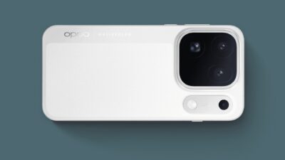 Oppo Find X10 Pro Max in Luna White, showing its three-camera island, an official product image from Oppo