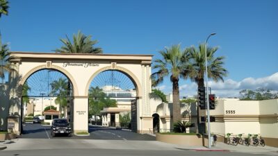 The Paramount Pictures Melrose Gate on the studio lot in Hollywood