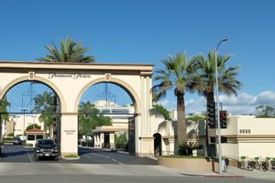 The Paramount Pictures Melrose Gate on the studio lot in Hollywood
