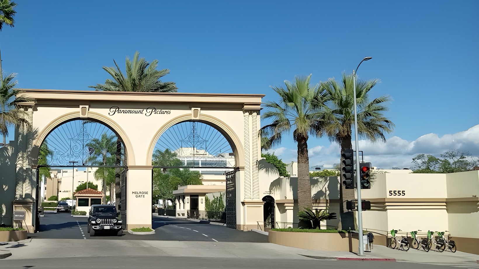 The Paramount Pictures Melrose Gate on the studio lot in Hollywood