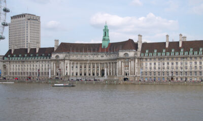 London County Hall on the south bank of the River Thames