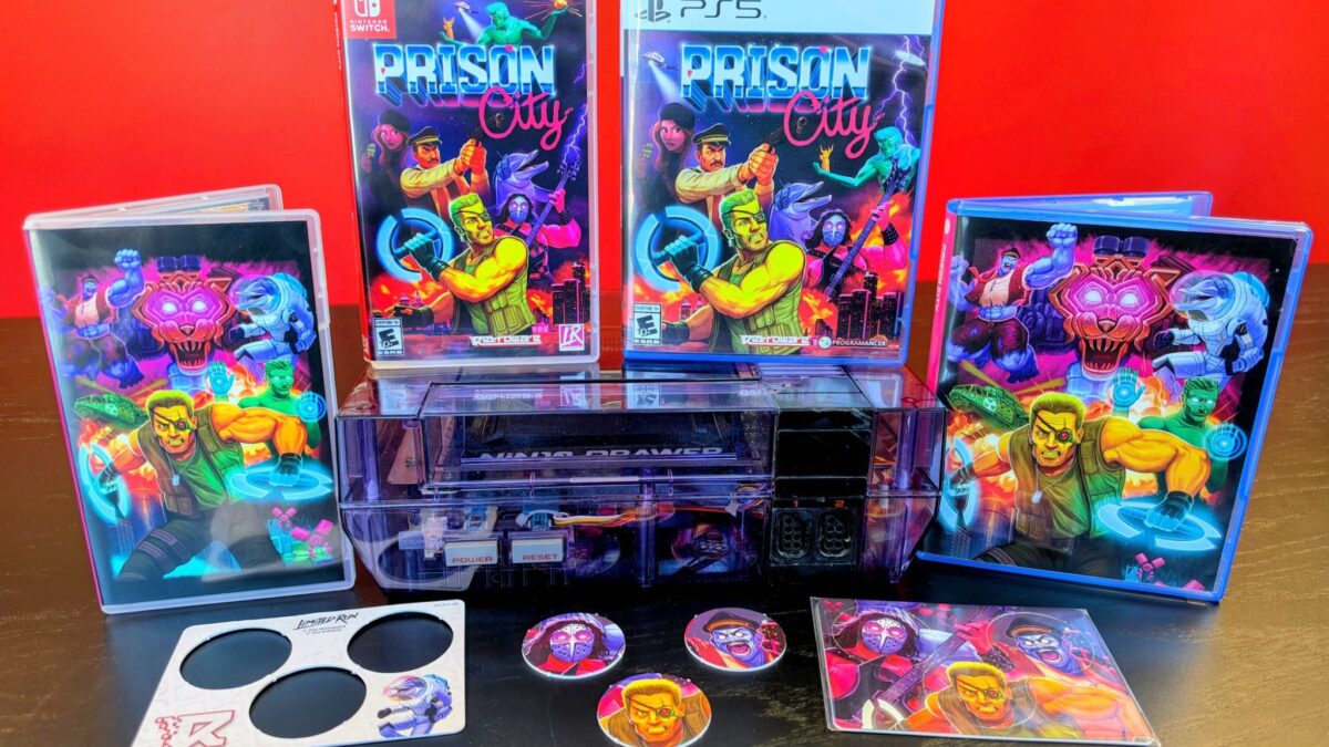 Prison City physical editions for Nintendo Switch and PS5 with reversible covers and caps