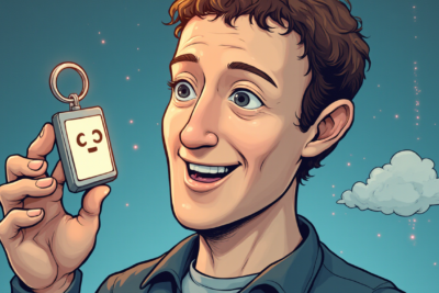 Comic-style AI illustration of Mark Zuckerberg