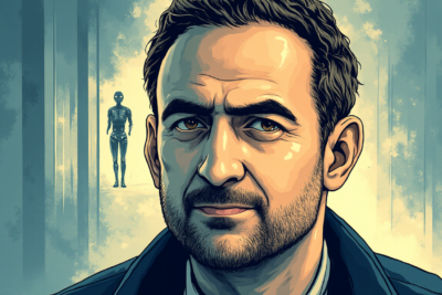 Comic-style AI illustration of Mustafa Suleyman