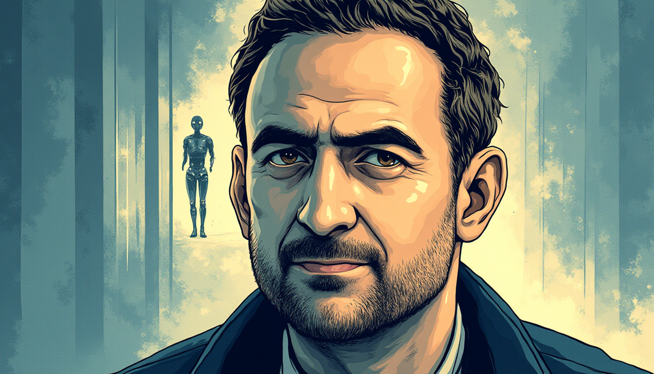 Comic-style AI illustration of Mustafa Suleyman