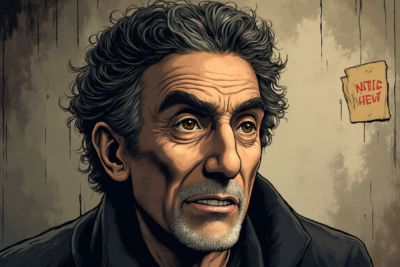 Comic-style AI illustration of Chuck Lorre