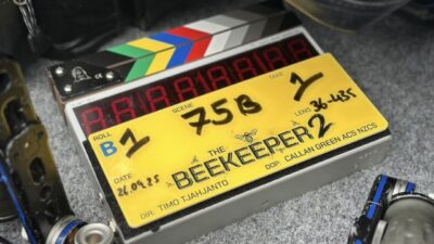 The Beekeeper 2 clapperboard on set, directed by Timo Tjahjanto
