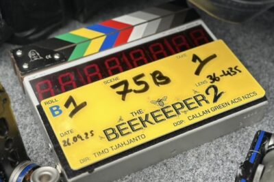 The Beekeeper 2 clapperboard on set, directed by Timo Tjahjanto
